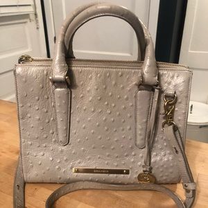 Brahmin Ostrich Embossed Leather Crossbody